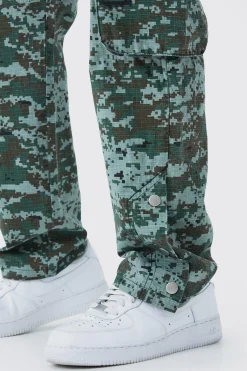boohooMAN Straight Leg 3d Multi Cargo Camo Trouser | UK| Trousers