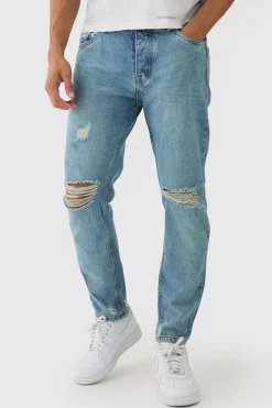 boohooMAN Straight Leg Distressed Ripped Knee Jeans | UK| Trousers|Jeans