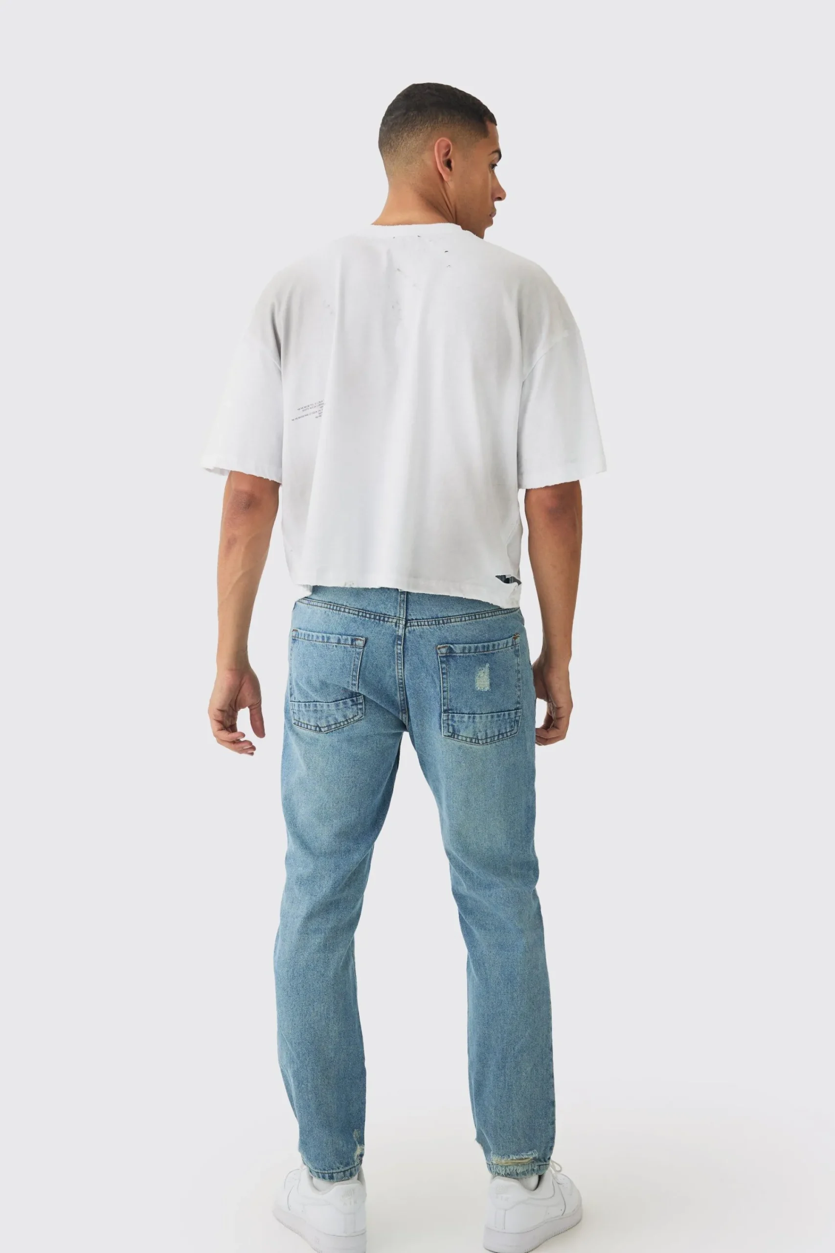 boohooMAN Straight Leg Distressed Ripped Knee Jeans | UK| Trousers|Jeans