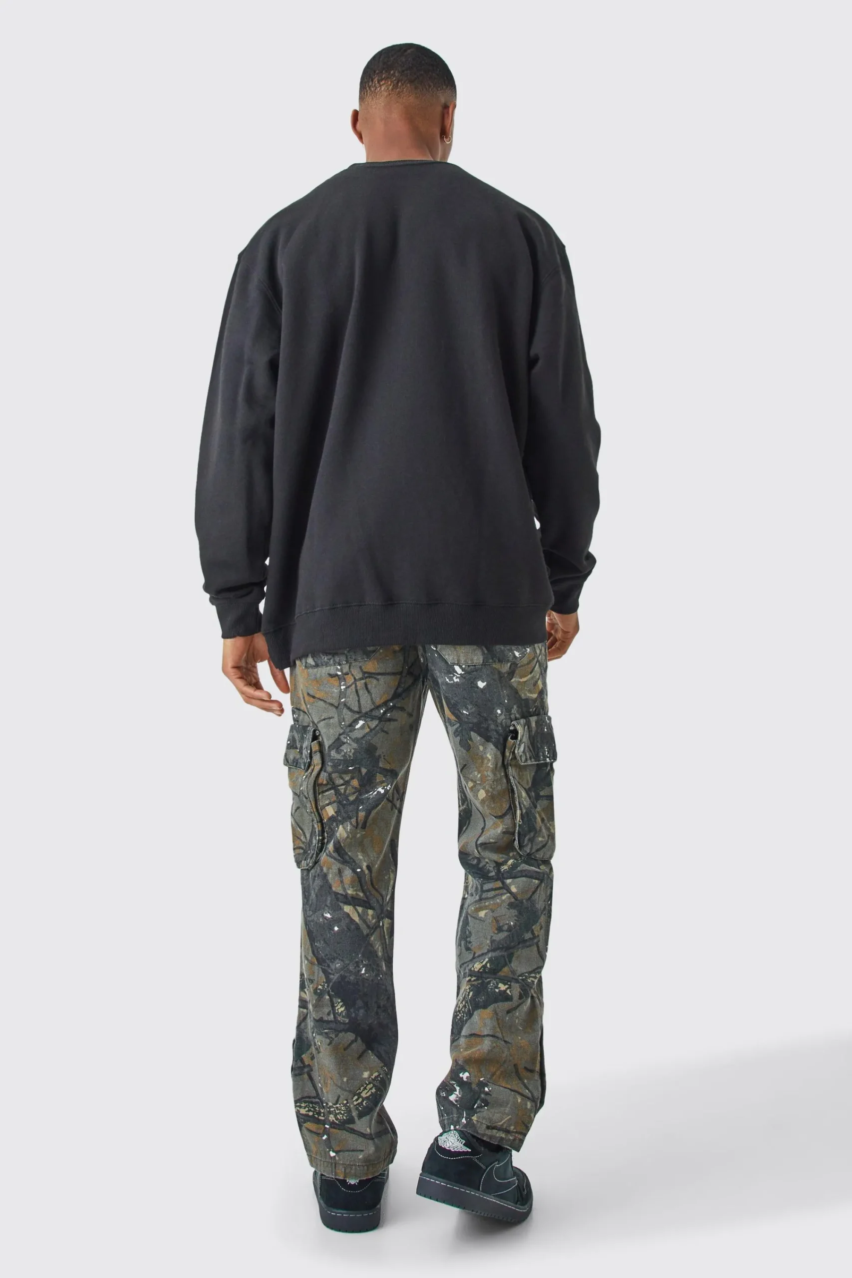 boohooMAN Straight Leg Forrest Camo 3d Cargo Pocket Trouser | UK| Trousers|Cargos