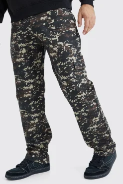 boohooMAN Straight Leg Pixilated Camo Trouser | UK| Trousers