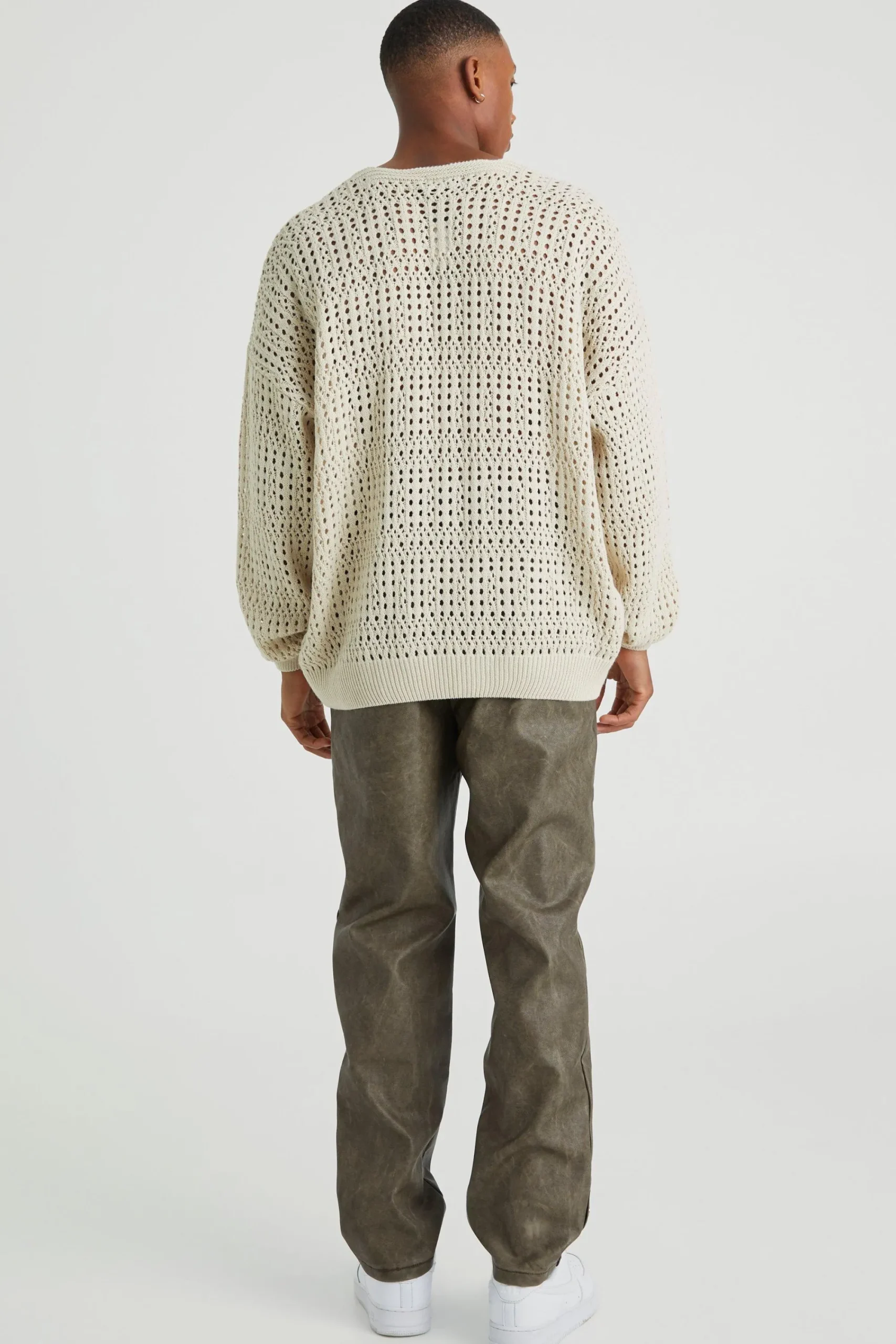boohooMAN Straight Leg Popper Hem Pu Trouser | UK| Trousers