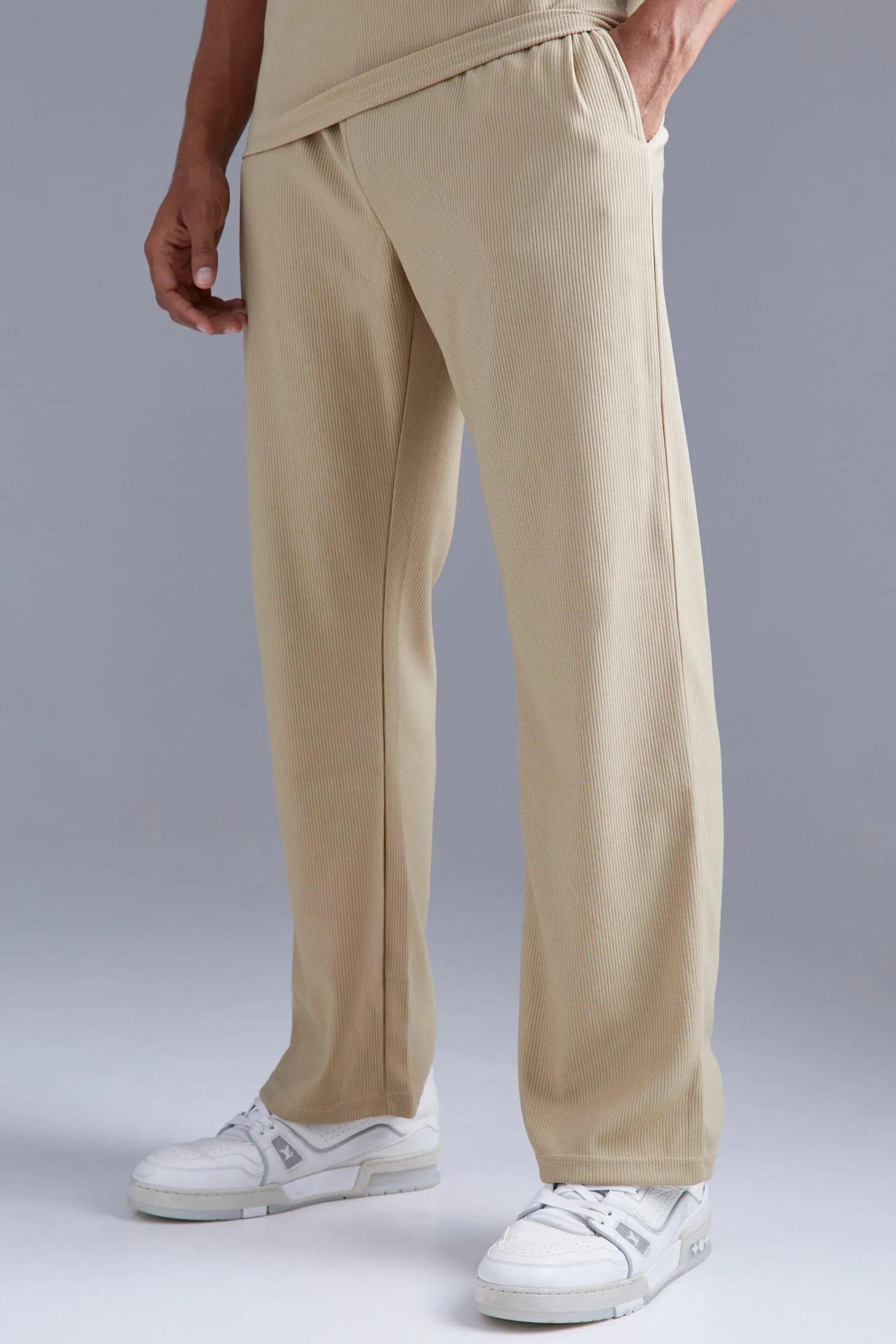 boohooMAN Straight Leg Ribbed Jogger | UK| Joggers