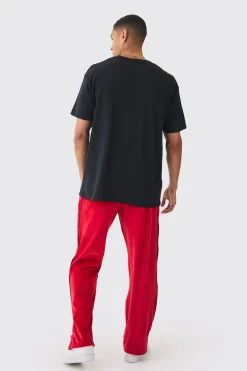 boohooMAN Straight Leg Varsity Velour Jogger | UK| Trousers|Joggers
