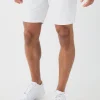 boohooMAN Straight Rigid Denim Shorts With Woven Label | UK| Shorts
