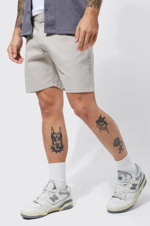 boohooMAN Stretch Slim Fixed Waistband Chino Short | UK| Shorts