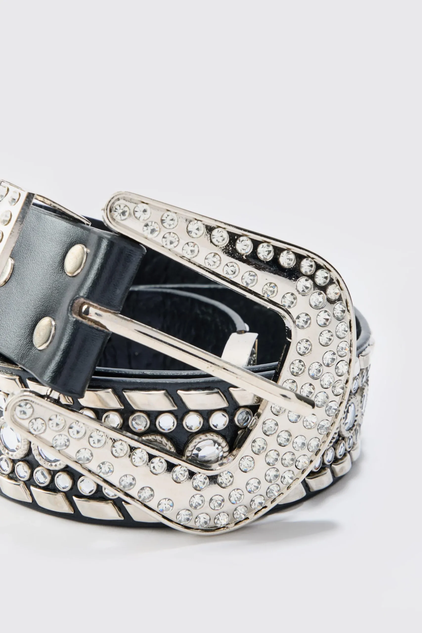 boohooMAN Studded Western Belt In | UK| Belts