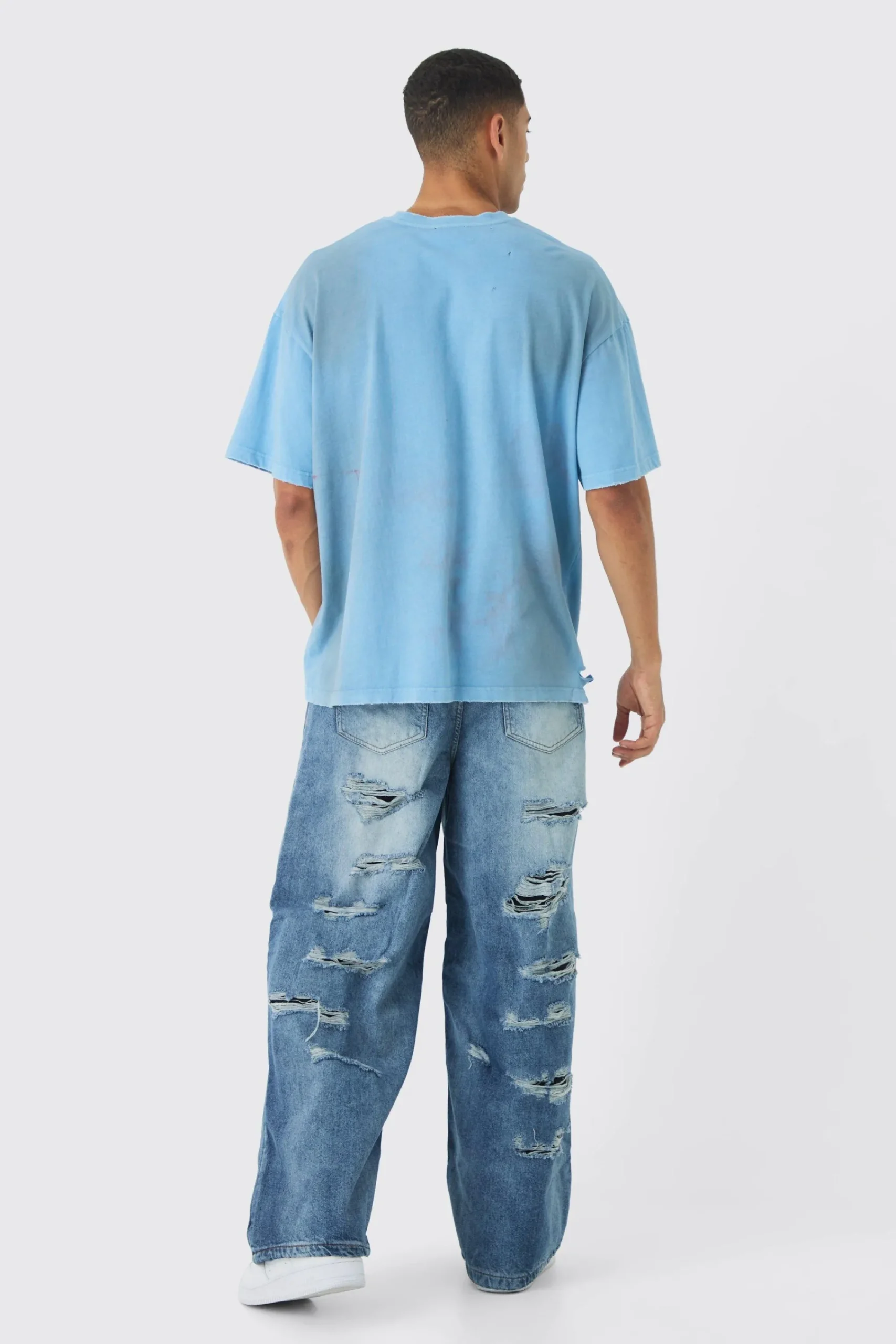 boohooMAN Super Baggy Rigid Rip & Repair Jeans | UK| Trousers|Jeans