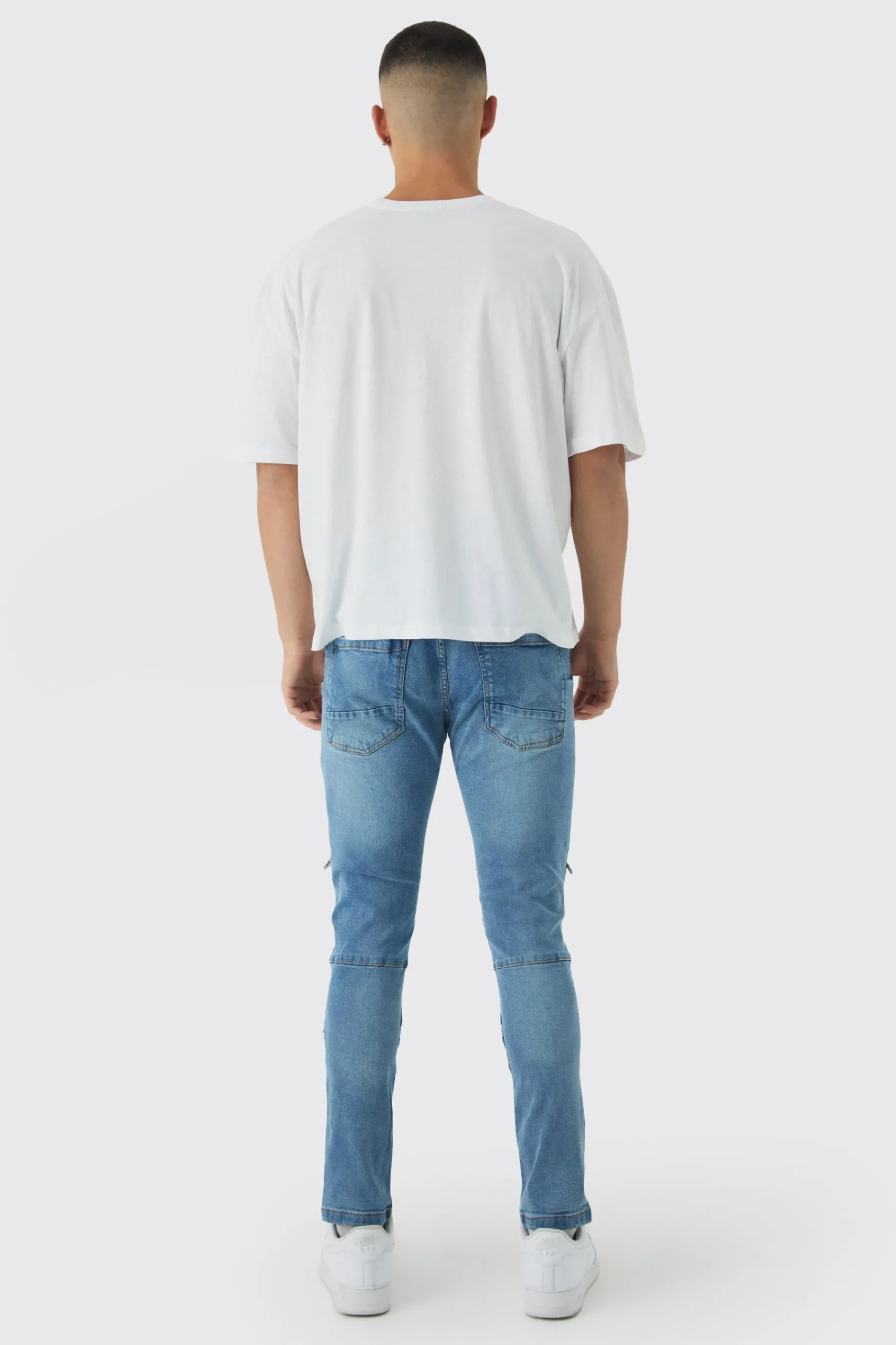boohooMAN Super Skinny Biker Zip Detail Jeans | UK| Trousers|Jeans