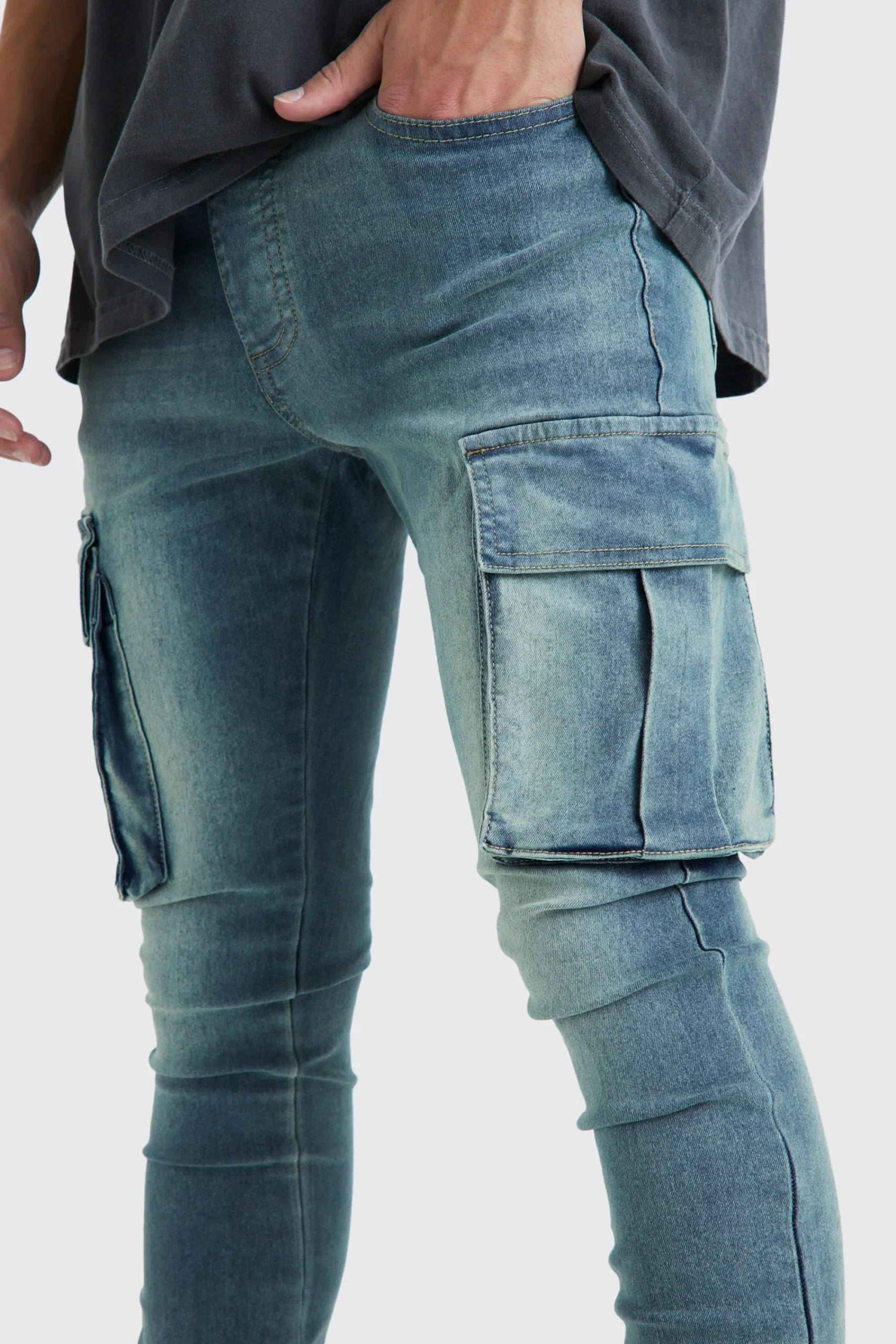 boohooMAN Super Skinny Cargo Jeans | UK| Trousers|Jeans