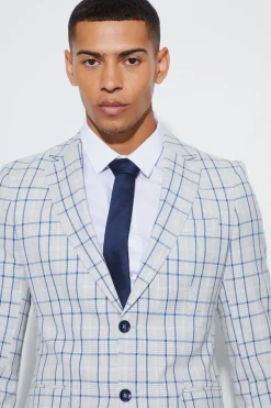 boohooMAN Super Skinny Check Single Breasted Suit | UK| Suits & Tailoring