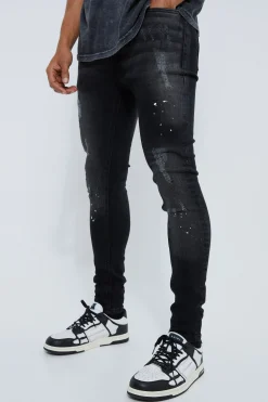 boohooMAN Super Skinny Distressed Paint Splat Jeans | UK| Trousers|Jeans