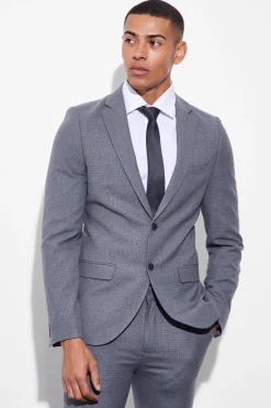 boohooMAN Super Skinny Mini Texture Suit Jacket | UK| Suits & Tailoring