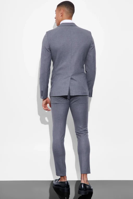 boohooMAN Super Skinny Mini Texture Suit Jacket | UK| Suits & Tailoring