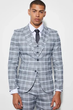 boohooMAN Super Skinny Single Breasted Checked Blazer | UK| Suits & Tailoring