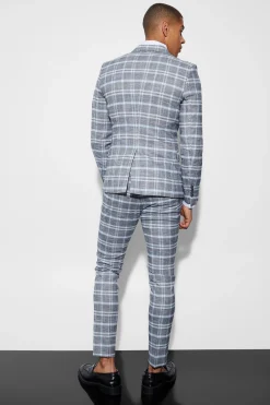 boohooMAN Super Skinny Single Breasted Checked Blazer | UK| Suits & Tailoring