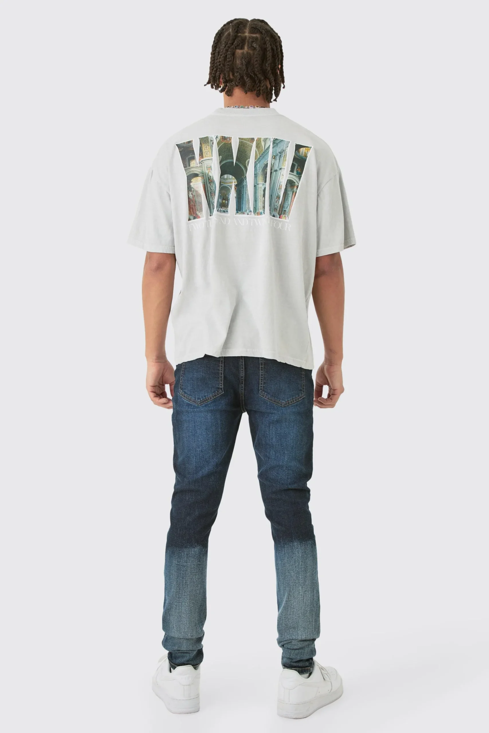 boohooMAN Super Skinny Stretch Carpenter Paint Splatter Jean In Ombre | UK| Trousers|Jeans