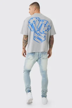 boohooMAN Super Skinny Stretch Pale Blue Biker Rip & Repair Jeans | UK| Trousers|Jeans