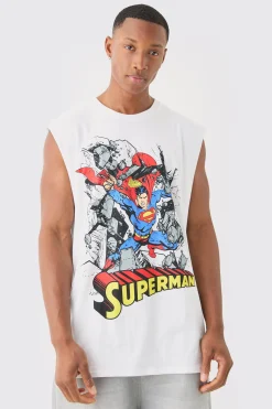 Superman Comic License Tank | UK^boohooMAN Online