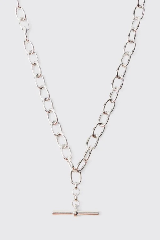 boohooMAN T Bar Chain Necklace In | UK| Jewellery & Watches