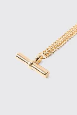 boohooMAN T Bar Pendant Necklace In | UK| Jewellery & Watches