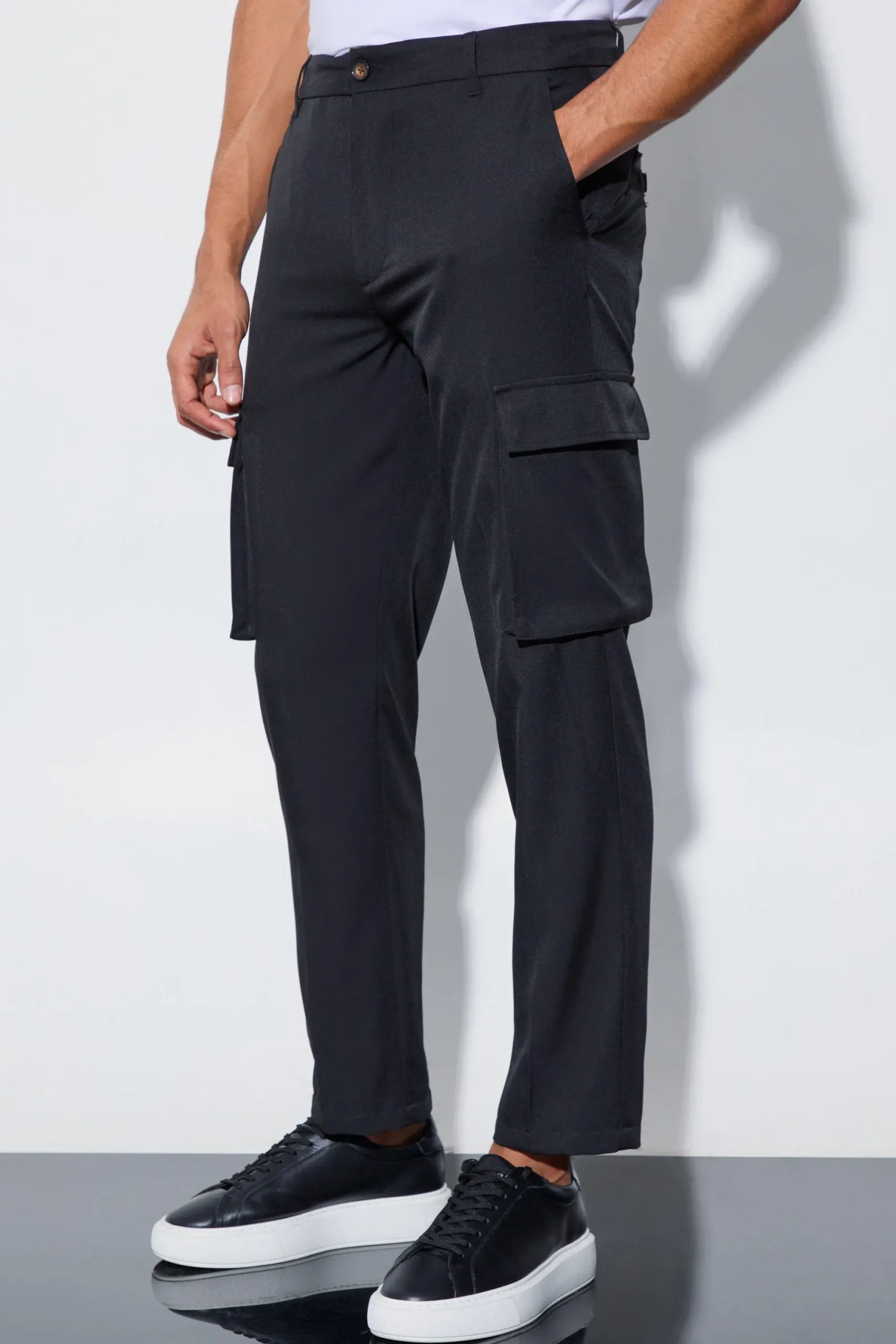 boohooMAN Tailored Cargo Straight Fit Trousers | UK| Suits & Tailoring