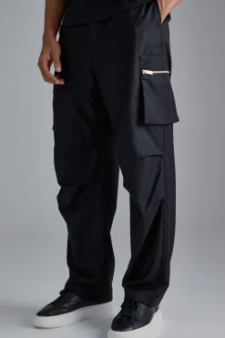 boohooMAN Tailored Cargo Zip Pocket Trousers | UK| Suits & Tailoring|Trousers