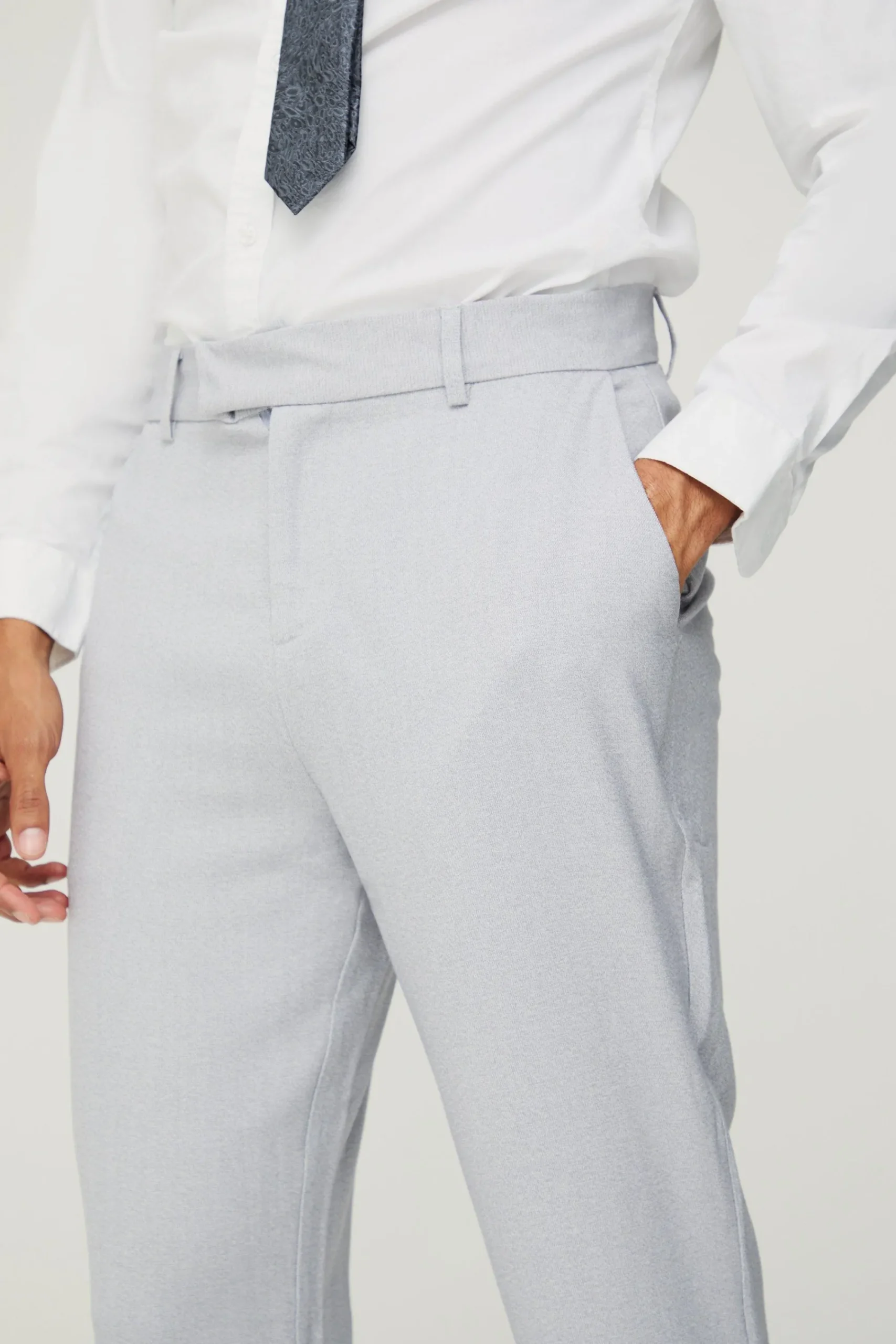boohooMAN Tailored Marl Tapered Trousers | UK| Suits & Tailoring