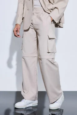 boohooMAN Tailored Zip Off Cargo Hybrid Trousers | UK| Suits & Tailoring|Trousers