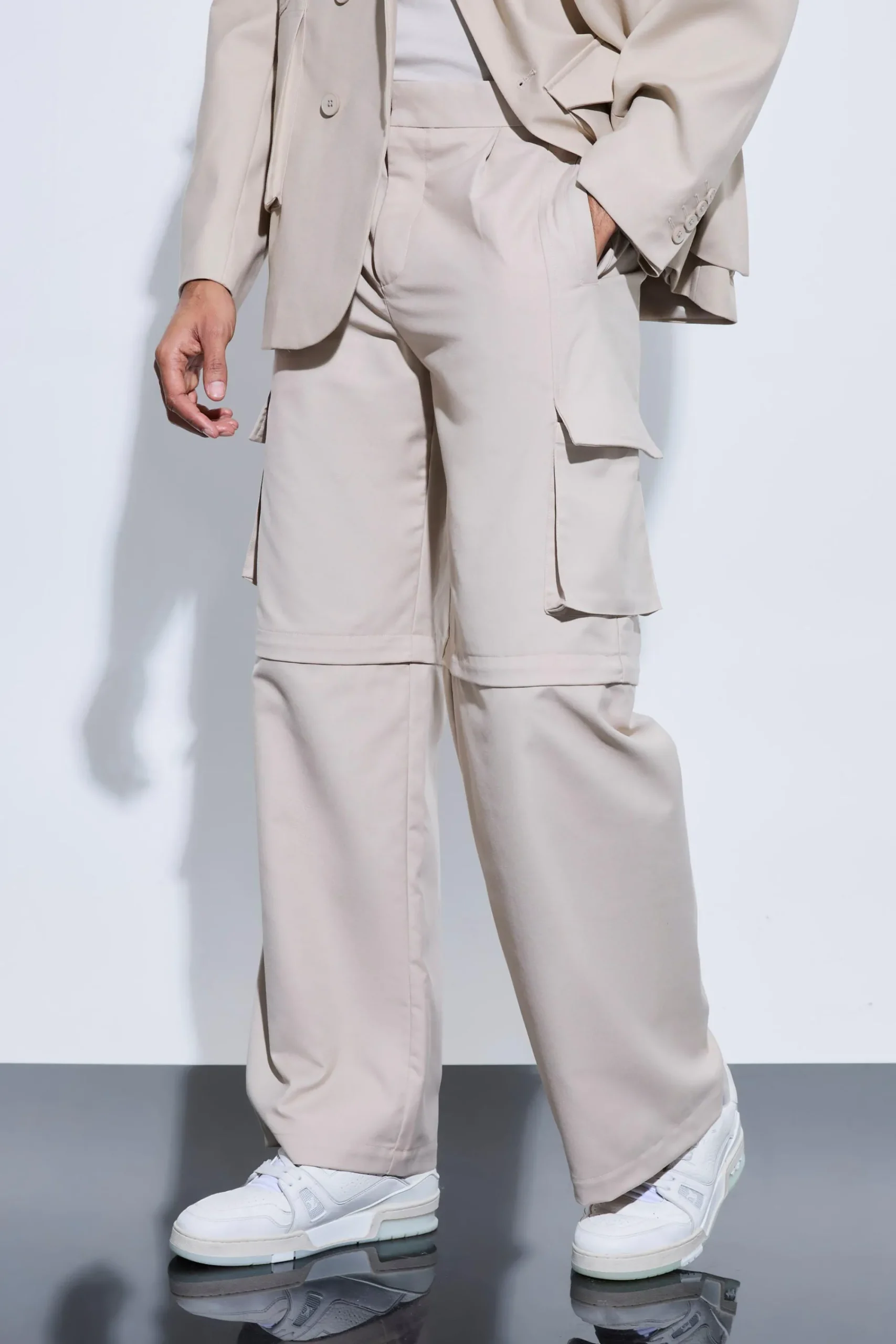 boohooMAN Tailored Zip Off Cargo Hybrid Trousers | UK| Suits & Tailoring|Trousers