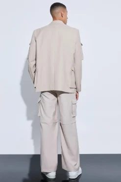 boohooMAN Tailored Zip Off Cargo Hybrid Trousers | UK| Suits & Tailoring|Trousers