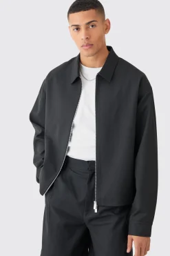 boohooMAN Tailored Zip Up Boxy Fit Harrington Suit | UK| Suits & Tailoring