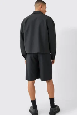 boohooMAN Tailored Zip Up Boxy Fit Harrington Suit | UK| Suits & Tailoring