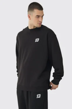 boohooMAN Tall 13 Embroidered Sweat Tracksuit | UK| Tracksuits