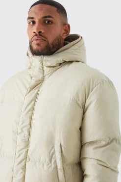 boohooMAN Tall 4 Pocket Longline Hooded Puffer Jacket In | UK| Coats & Jackets
