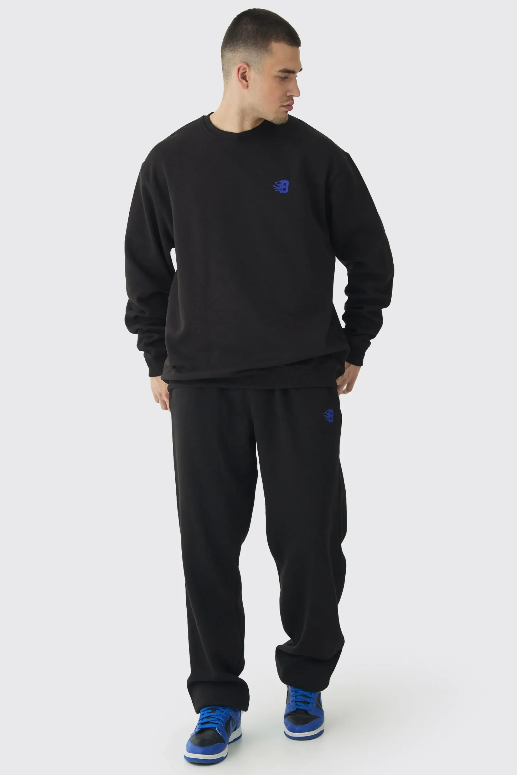 boohooMAN Tall B Embroidered Sweat Tracksuit | UK| Tracksuits