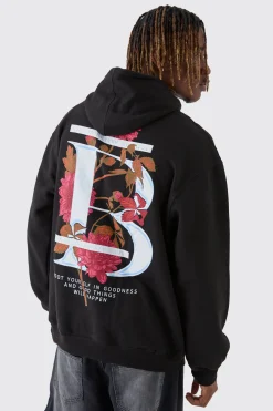 boohooMAN Tall B Floral Graphic Oversized Hoodie | UK| Hoodies & Sweatshirts