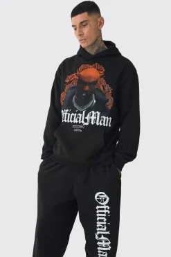 boohooMAN Tall Balaclava Graphic Oversized Tracksuit | UK| Tracksuits