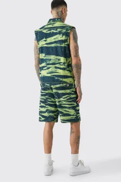 boohooMAN Tall Bleach Wash Denim Gilet | UK| Coats & Jackets