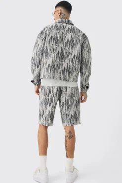 boohooMAN Tall Boxy Fit Fabric Interest Denim Jacket | UK| Coats & Jackets