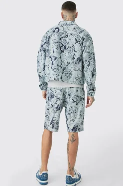 boohooMAN Tall Boxy Fit Fabric Interest Denim Jacket | UK| Coats & Jackets