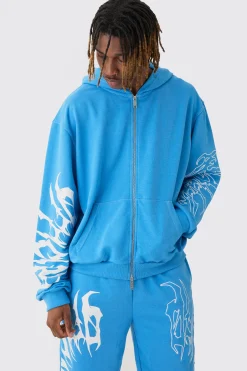 boohooMAN Tall Boxy Oversized Embroidery Hoodie | UK| Hoodies & Sweatshirts