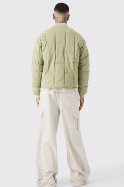 boohooMAN Tall Boxy Quilted Bomber Jacket In | UK| Coats & Jackets