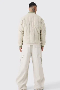 boohooMAN Tall Boxy Quilted Bomber Jacket In | UK| Coats & Jackets