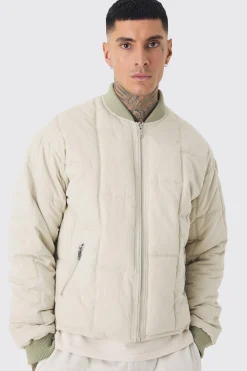boohooMAN Tall Boxy Quilted Bomber Jacket In | UK| Coats & Jackets
