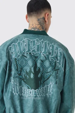 boohooMAN Tall Boxy Tonal Badge Tumbled PU Varsity Jacket In | UK| Coats & Jackets