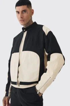 boohooMAN Tall Boxy Twill Homme Moto Jacket In | UK| Coats & Jackets