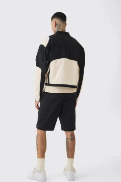 boohooMAN Tall Boxy Twill Homme Moto Jacket In | UK| Coats & Jackets