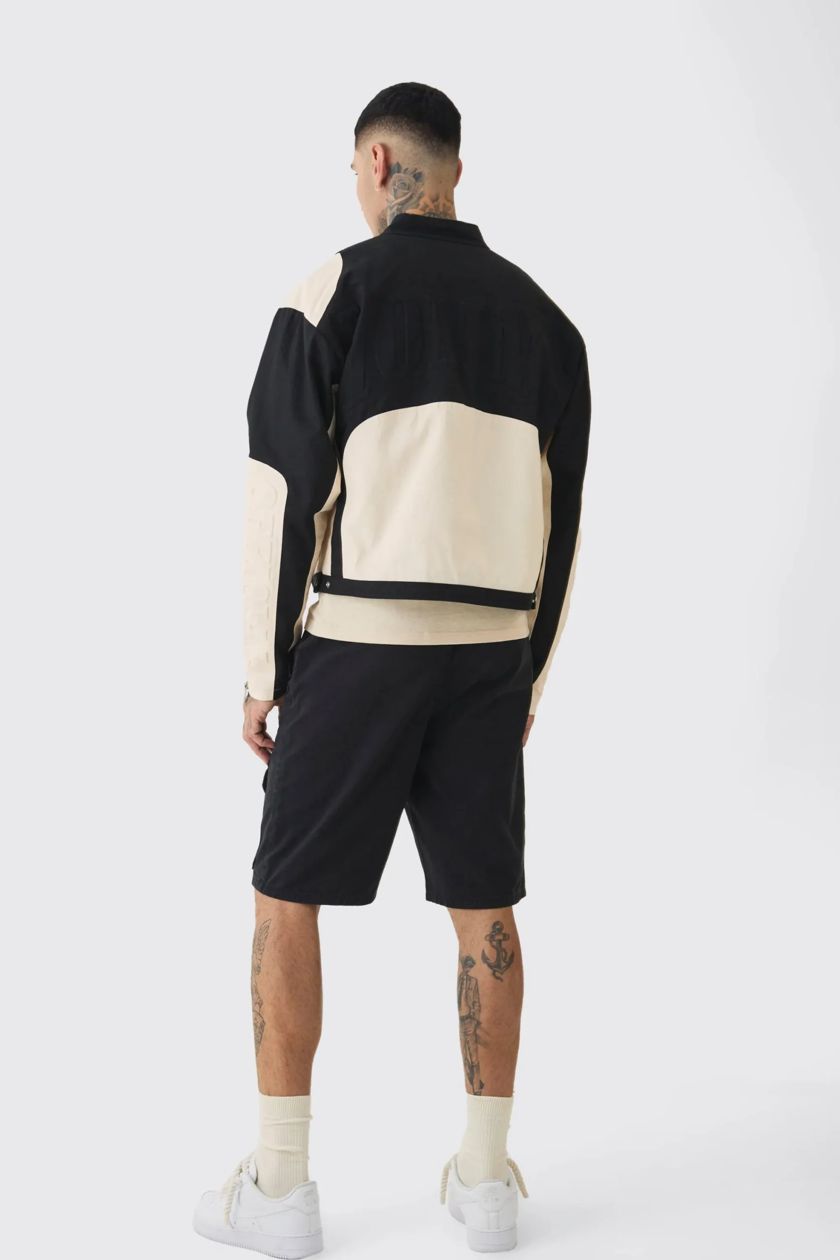boohooMAN Tall Boxy Twill Homme Moto Jacket In | UK| Coats & Jackets