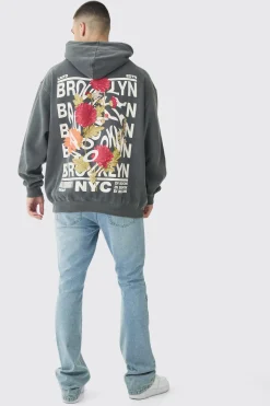 boohooMAN Tall Brooklyn Oversized Graphic Hoodie | UK| Hoodies & Sweatshirts